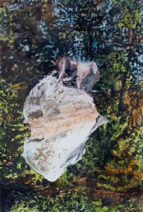 Se chercher un conquérant sûr ou comment inhiber le libre arbitre de sa proie<br />2023, 60 x 40 cm huile sur toile
