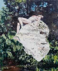 Se languir de l’emprise d’un lézard !<br />2023, 50 x 40 cm huile sur toile
