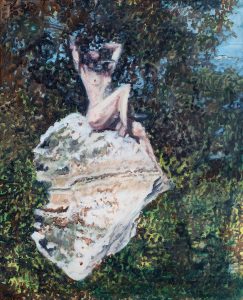Je suis la Diva, la Madone ou l'ecueil d’un palimpseste amoureux<br />2022, 50 x 40 cm, Huile sur toile