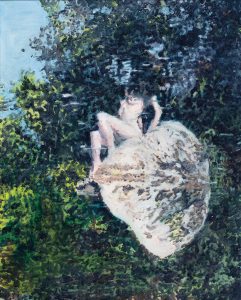Je suis la Nana, l’odalisque ou l’admonestation de ma petite mort vengeresse<br />2023, 50 x 40 cm huile sur toile

