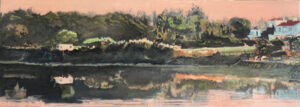 la caravane rose<br />2020, 45,5 x 125,5 cm, huile sur toile *prix au format : 200€