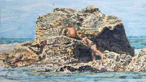A la chasse au tigre tigre d'eau<br />2022, 25 x 39 cm, huile sur bois
 *prix au format : 240€<span style="color: #ff0000;"># prix spécial : 120€</span>