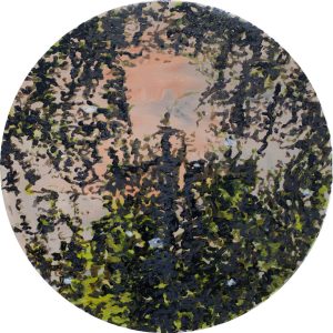 Au petit Matin<br />2023, 40 cm de diamètre, huile sur toile. *prix au format : 308€
