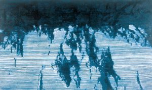 Tranche télévisuelle<br />Tranche télévisuelle 
 2001, 110 x 185 cm, laque glycérophtalique sur toile, Collection Particulière