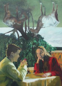 Occupation cogénique<br />Occupation cogénique, 2002
200 x 145 cm, huile sur toile. 
Collection du Musée de l’Abbaye Sainte Croix, 85100 les Sables d’Olonne.