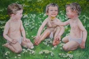 N'oubliez pas de féliciter vos enfants surtout lorsqu ils sont grands !<br />2005 , 87 x 130 cm, huile sur toileCollection particulière