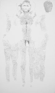 Topographie<br />2002, 162 x 97 cm, Encre de Chine sur toile
Collection particulière
