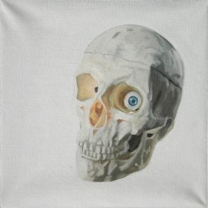 Don’t you have anything else to eat ?<br />2004, 38,5 x 38,5 cm,
huile sur toile, Collection Particulière