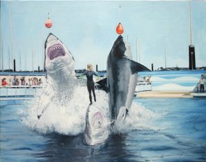 Kissing God<br />2007 ,92 x 73 cm, huile sur toile