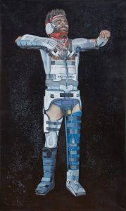 Anoxie Cérébrale Induite<br />Self portrait with Orthesis
2009, modifiée en 2014, 162 x 97 cm. Huile sur toile