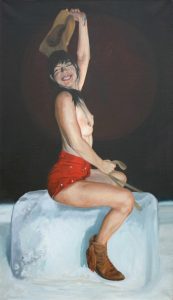 If it’s too hot ... Ask for more !<br />2005, 97 x 56 cm,  huile sur toile
Collection particulière