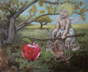 Dans le Jardin d'Eden !<br />2017, 50 x 61 cm, huile sur toile. *prix au format : 675€
<span style="color: #ff0000;"># prix spécial : 345€</span>