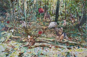 La politesse de la pomme<br />2020, 100 x 150 cm, huile sur toile.  *prix au format : 1720€
