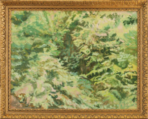 Le concile grotesque<br />2026, 37,9 x 47 cm, huile sur bois,
cadre doré de 43,5 x 54 cm