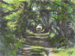 Le tournant<br />2026  ( 28,4 x 35 cm, réel) 38 x 56 cm, Watercolor : papier arches 640 grs,